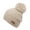 Khaki, variant on Women's Rib Knit Winter Pom Pom Beanie Hat Cuff Skull Cap
