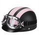 thumbnail image 2 of Casco de moto retro de cuero con gafas, 2 of 3