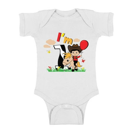 

Awkward Styles Cowboy Birthday One Piece Baby Bodysuit Short Sleeve Cowboy Gifts for 1 Year Old First Birthday Baby Bodysuit 1 Year Old My 1st Birthday Gifts for Birthday Boy Birthday Gifts