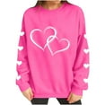 thumbnail image 5 of Goodtrade8 Womens Plus Valentine Tops Sweetheart Holiday Gifts Long Sleeve Valentine Women Sweatshirts Casual Crew Neck Pullover, 5 of 8