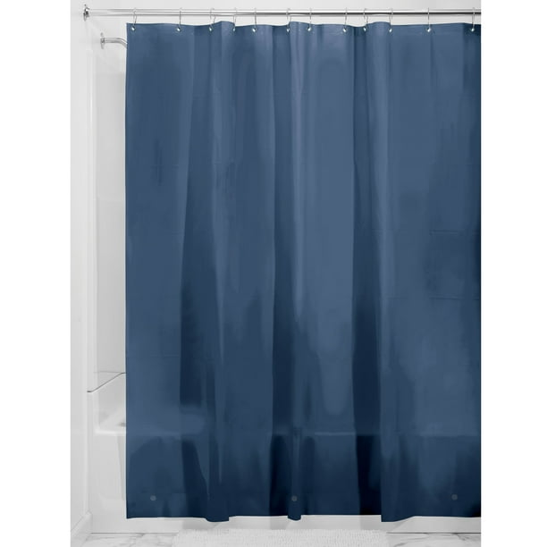InterDesign PEVA 3 Gauge Shower Curtain Liner, Long 72" x 84", Navy