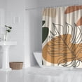 thumbnail image 2 of Brown Boho Line Art Plant Pattern Shower Curtain 72"x72" ,Bathroom Decorative Shower Curtains Set with 12 Hooks,Modern Waterproof Washable Shower Curtain, 2 of 6