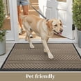 thumbnail image 6 of FEELHOME Outdoor Mat 24"x35" Non Slip Front Door Mat Outside Absorbent Rubber Welcome Mat Low Profile Dirt Trapper Indoor Outdoor Doormat Boho Geometric Door Mat Outside Thick Entryway Rug Beige, 6 of 7