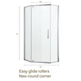 thumbnail image 4 of 34"x 72" Shower Doors, Semi-Frameless Hinged Clear Glass Shower Doors with Mounting Hardware and Single Handle, Modern Bypass Shower Enclosure Bathroom Doors in Chrome Finish, 4 of 7