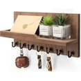 thumbnail image 1 of Key Holder for Wall - Farmhouse Rustic Mail Organizer Floating Shelf for Home Kitchen Entryway Decor with Sturdy Key Hooks (Retro ), 1 of 6