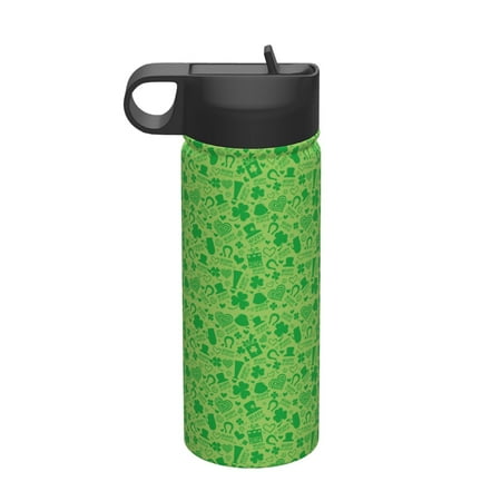 

Adobk St Patrick s Day Print Water Bottle 18oz Sports Insulated Kettle for Cycling Gym Basketball Outdoor Suitable as a Present