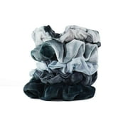 Kitsch Tie Dye Hair Scrunchies for Women, Ponytail Holder, Velvet Scrunchies, 5 Pc (Slate)