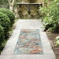 thumbnail image 3 of Bliss Rugs Floral Indoor Outdoor Rug Water Resistant Runner Rug for Patio, Hallway, Entryway, Deck, Aqua ,2' x 8', 3 of 7