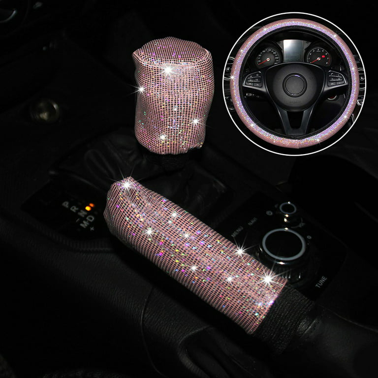 3 Pcs Steering Wheel Cover with Handbrake Cover & Gear Shift Cover