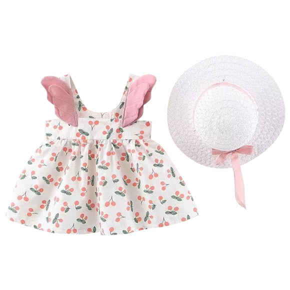 Product Girls Dresses - Toddler Girls Sleeveless Cherry Prints Dress for Everyday and