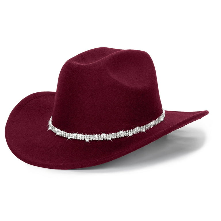 MIASHUI Glitter Silver Cowboy Hats for Women Western Sparkly  display picture 2