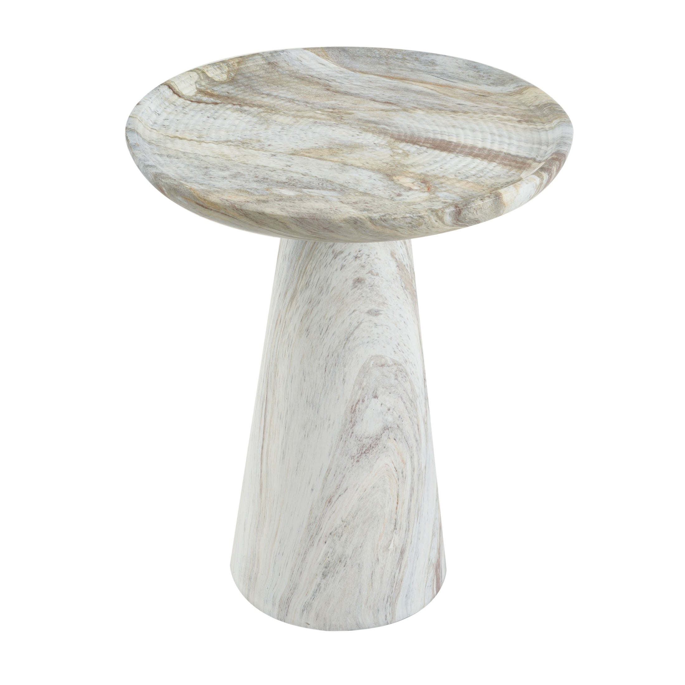 Christopher Knight Home Modern Lightweight MGO Accent Side Table with Pedestal Base, Mist Stone