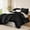 Black, variant on Linen Grey Ruffle Comforter Set Cal King 3 Pieces Soft Polyester Bedding with 1 Ruffled Comforter & 2 Pillowcases Farmhouse Rustic Chic