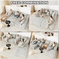 thumbnail image 4 of 137 inch U-Shaped Sectional Sofa, Cloud-Like Big Modular Couch with Chaise, No Assembly Required, High Density Foam Never Sags, Soft Corduroy Fabric Sofa for Large Space, (White), 4 of 14