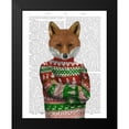 thumbnail image 2 of Fab Funky 12x14 Black Modern Framed Museum Art Print Titled - Fox in Christmas Sweater, 2 of 5
