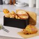 thumbnail image 5 of Caja de almacenamiento de pan para hornear con tapa de madera para cocina, cajas de almacenamiento de alimentos herméticas y resistentes al polvo, material cerámico de excelente calidad Akmoler, 5 of 6