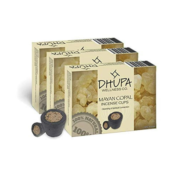 Ancientveda Mayan Copal Incense Smudge Cups 3 Packs of 6 Smudge Cups for Purification
