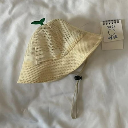 

Clearance Sale Children Creative Cute Hat Sunscreen Small Grass Basin Fisherman Hat Summer Leisure Adjustable Elastic Rope Kid Accessories
