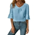 thumbnail image 2 of Neewe Womens Long Sleeve Shirts Casual Summer Fashion Ladie Tops Loose Fit Spring Lightweight Clothes Beach Vacation, 2 of 8