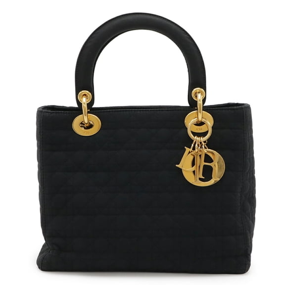 Pre-Owned Christian Dior Lady Cannage handbag in black nylon