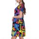 thumbnail image 2 of Easygdp Vintage Audio Cassettes para Vestido Transpirable de Mujer, Vestido Suelto de Manga Corta con Pliegues y Bolsillos para el Verano, 2 of 6