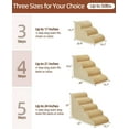 thumbnail image 3 of Dog Stairs Curved Ramp for Small Dogs 19.5" H, 4-Step Pet Stairs for Couch Bed with High Density Foam, Dog Slope Stairs with Durable Non-Slip Bottom Khaki, 3 of 12