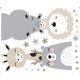 thumbnail image 4 of Adhesivo de pared para tabla de altura para niños, regla de pared para medir la altura del crecimiento del bebé, animales del bosque, ratón, búho, ardilla, 4 of 4