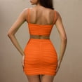 thumbnail image 6 of Abomasnow Women's Sexy 2 Piece Outfits Strap Crop Top Skirt Set Bodycon Mini Dress, 6 of 9