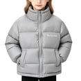 thumbnail image 3 of SKIYLEVZ Girls' Puffer Jacket Mock Neck Quilted Padded Coats Lightweight Breathable Warm Winter Outerwear 1-12 Years, 3 of 9