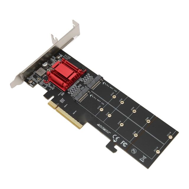 Dual M.2 PCIE NVMe Adapter Card, PCIe Bifurcation Function 2GB/s Bandwidth Dual NVMe PCIe Adapter ASM1812 Chip for Desktop PCs