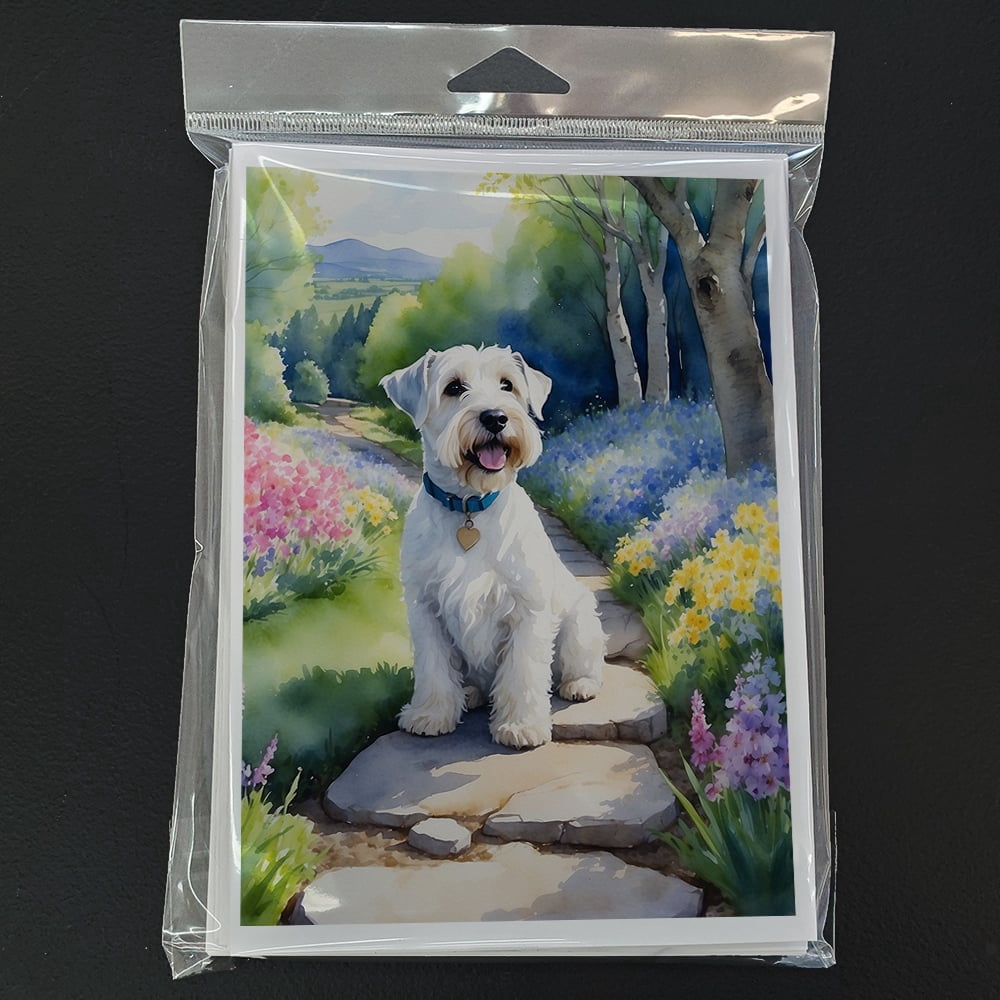 Sealyham Terrier Spring Path Greeting Cards Pack of 8 7 in x 5 in
