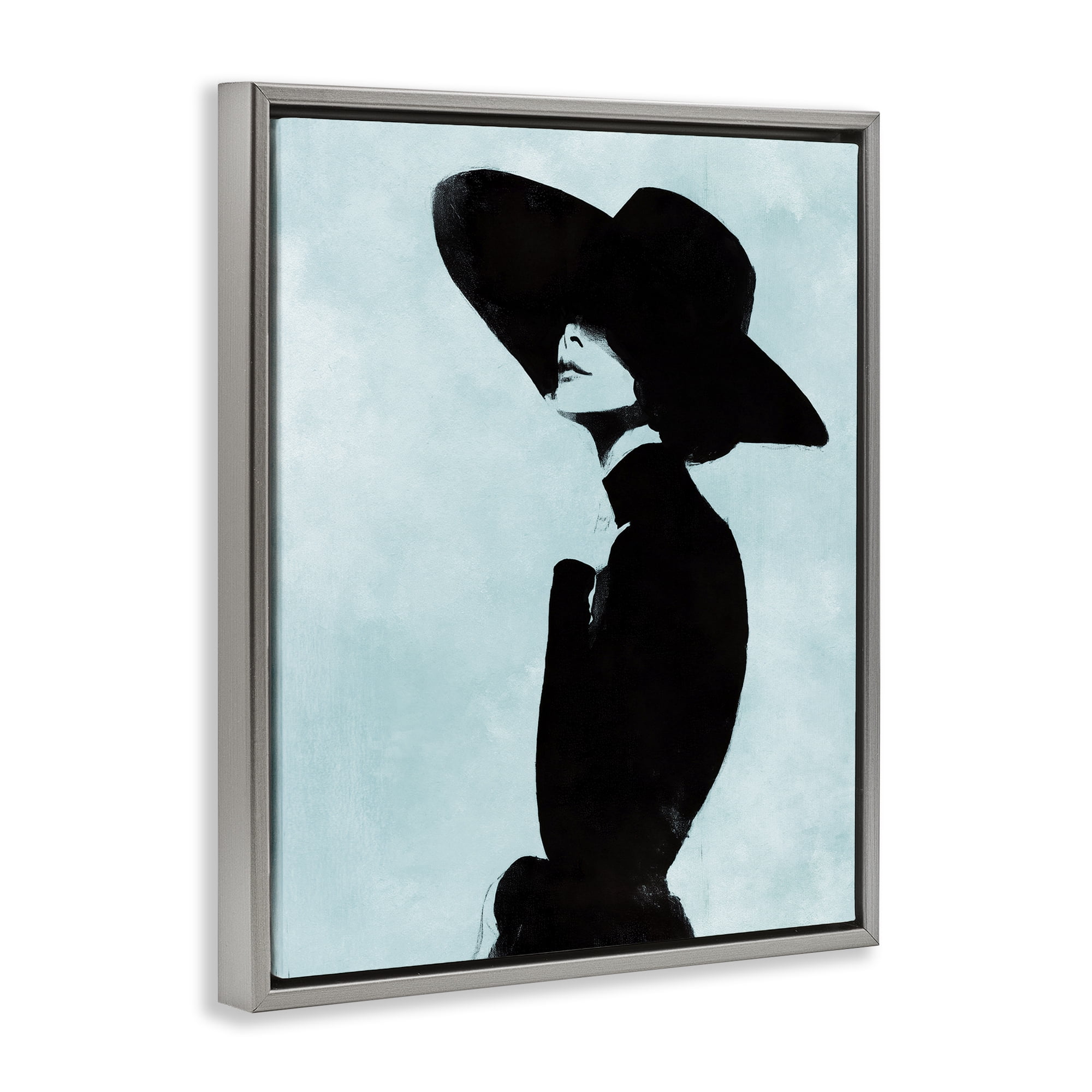 Stupell Industries Eclipse In Black Gray Framed Floater Canvas Wall Art, design by Svetlana Aleynikova
