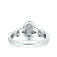 thumbnail image 3 of Simulated Cubic Zirconia Size-5 Marquise Infinity Half Eternity Ring Wedding Engagement Band 925 Sterling Silver, 3 of 7