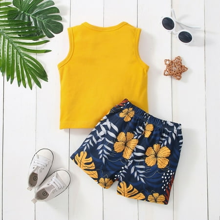 

TOWED22 Toddler Outfits For Girls Toddler Kid Baby Girls Summer Outfits Short Sleeve T-Shirt Tops + Denim Shorts Jeans 2Pcs Casual Clothes Set Yellow