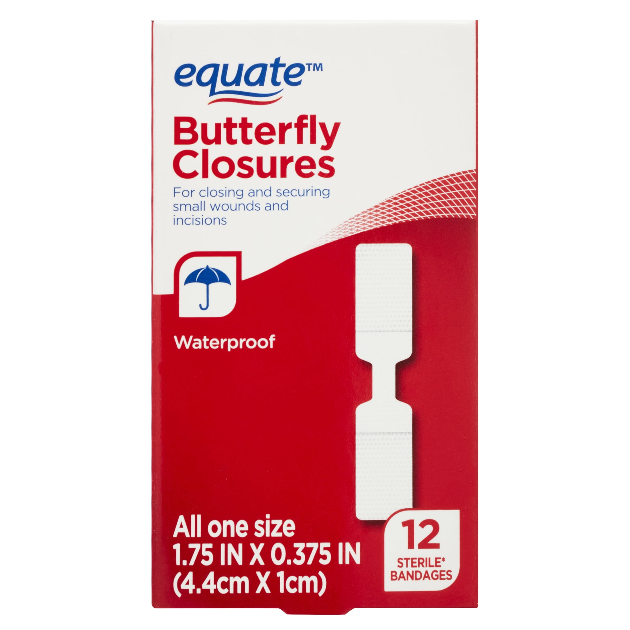 Equate Butterfly Closures Adhesive Bandages, 12 Count