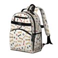 thumbnail image 2 of Bone and Dog Paw Print Beige Pattern Cute School Backpack Bag for School with Padded Back and Adjustable Shoulder Straps 15.25"x11.5"x5.25", 2 of 5