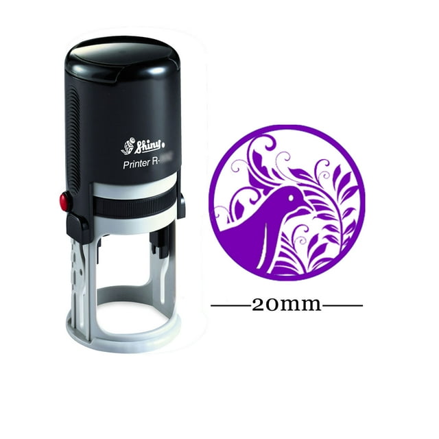 Auto Encrage Ronde Enfants Professeur Timbre Oiseau Conception Personnalisée Shiny 20mm Caoutchouc Mini Timbre
