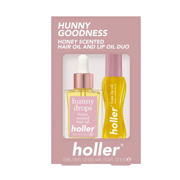 Holler Hunny Goodness Honey Scented Hair Oil And Lip Oil Duo, 2 Piece Set