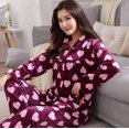thumbnail image 1 of Regalo de Navidad para mujer, conjuntos de pijamas, camisón, Pijama, ropa de casa para mujer, conjunto de pijamas de franela cálidos, gruesos y cálidos para niñas, 1 of 4