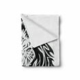thumbnail image 2 of Black and White Soft Flannel Fleece Throw Blanket, Monochrome Lion Head Portrait Animal Design Jungle Wildlife, Cozy Plush for Indoor and Outdoor Use, 50" x 60", Black and White, by Ambesonne, 2 of 6