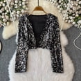 thumbnail image 3 of WOYY Toddler Girls Glitter Sequin Cardigan Coat Long Sleeve Party Jacket Shirt, Sizes 4-5, 3 of 4