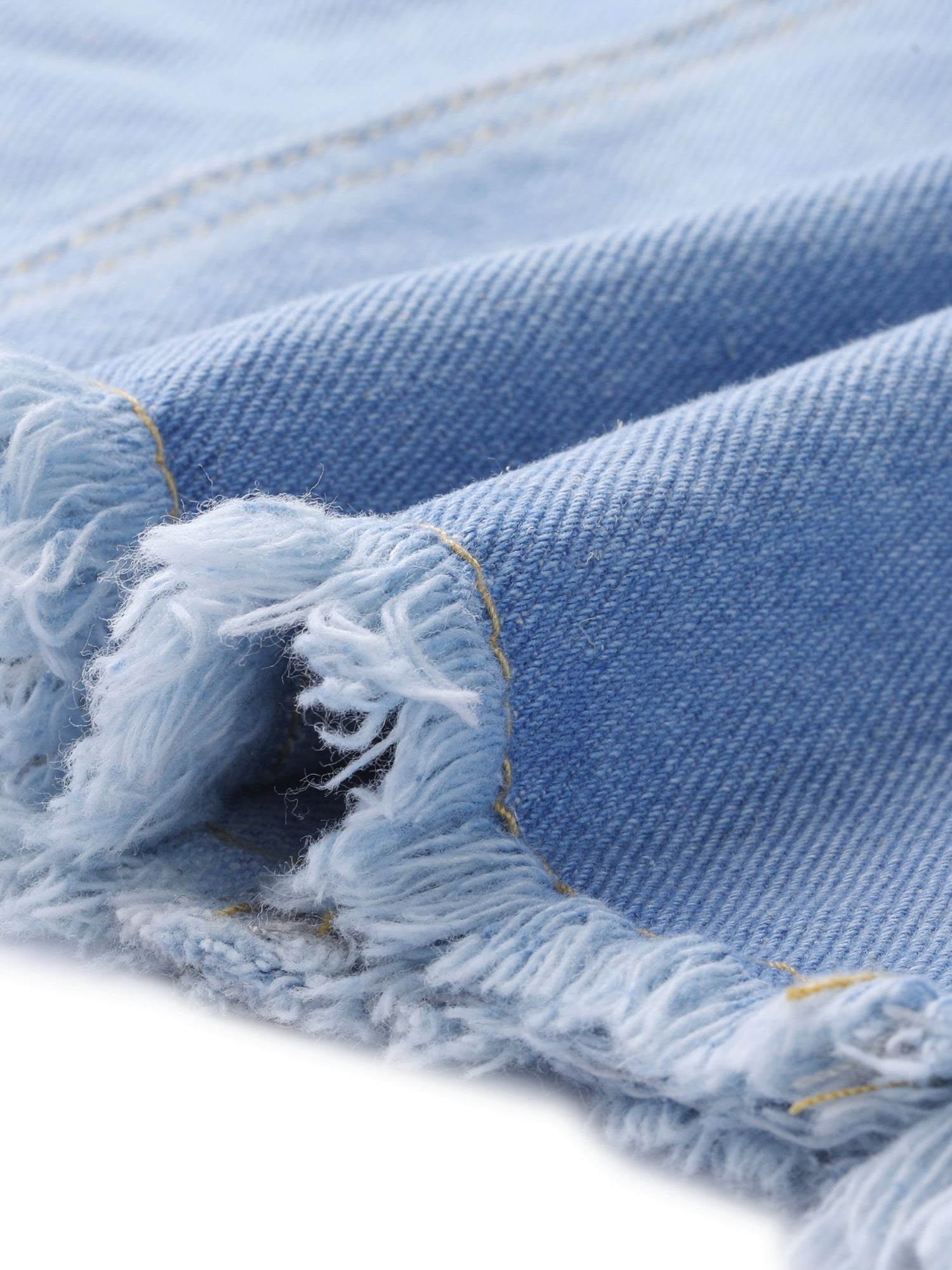 DARING DIVA Women's Plus Washed Cropped Frayed Denim Outerwear Jacket 1X Blue