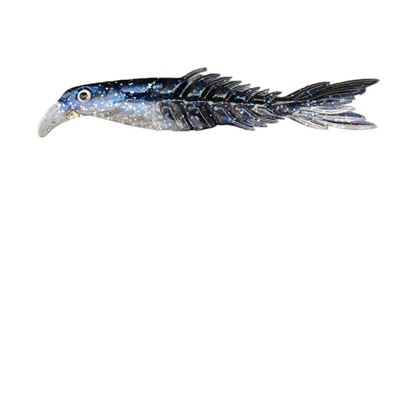 Lifelike Mino Fish Soft Bait with Scissors Tail, Segmented Design for Realistic Swimming Action, Eco-Friendly Plastic Material for Fishing, Size 8cm