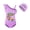 Purple, variant on Superkitties girls' one-piece swimsuit, children's movie and TV game cartoon elements, milk silk suspender one-piece swimsuit, bikini+swim cap two-piece set, suitable for children aged 3-10