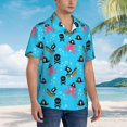 thumbnail image 3 of Daiia pirate Octopus Print Hawaiian Shirt for Men Gentle Cotton Regular Short Sleeve Casual,Large, 3 of 7