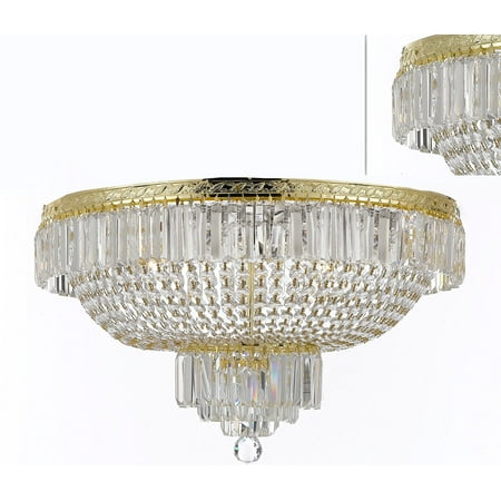 Basket Semi Flush - French Empire Crystal Semi Flush Basket Chandelier H18