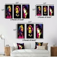 thumbnail image 4 of Designart "Retro Portrait of a Neon Diva VII" Woman Pop Art Framed Wall Art Set Of 3 - Pink Glam Frame Gallery Wall Set For Home Decor, 4 of 6