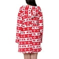 thumbnail image 4 of Christmas Robe for Women Hooded Fleece Bathrobe Soft Warm Plush Pajama Sleepwear Winter Holiday Lounge Dress, 4 of 5