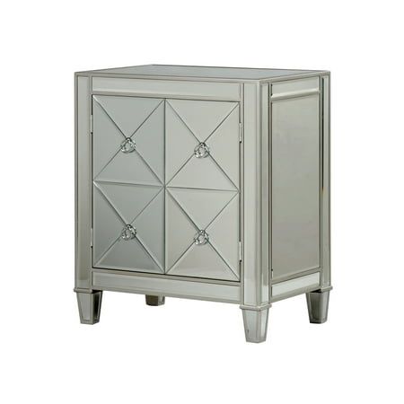 - 2 Door Beveled Mirror Cabinet - Antique Silver Trim