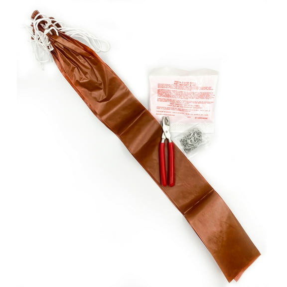 The Sausage Maker - 47mm (1 7/8") x 24" Mahogany Collagen Casing Kit - Includes Sausage Casings, Pliers, Hog Rings and Insta Cure #1